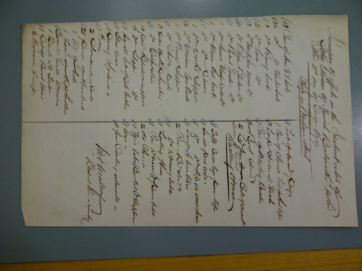 ARCHIVES 1879 John Morgan List of Assets