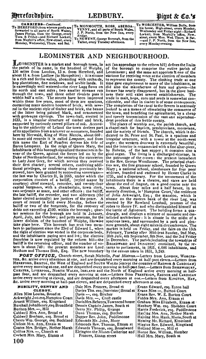 Article 1835 Trades in Leominster page 1