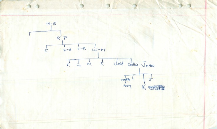 Article Hand written Collie's notes somers family tree page 4 from Col Somers