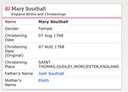 Birth 1768 Mary Southall 7th Aug 1768 in Dudley