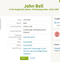 BIRTH 1796 John Bell parents Samuel and Frances Bell in Clarborough Strong Possibility