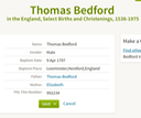 Birth 1797 Thomas Bedford signatory to marriage of Mary Langford