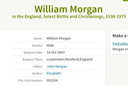 Birth 1803 William Morgan to John and Elizabeth 16th Oct 1803 Leominster