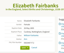 BIRTH 1805 Elizabeth Fairbanks (wife of John Bell born 1797)