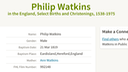 Birth 1819 Philip Watkins  21st March 1819 husband of Mary Ann Morgan