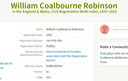 Birth 1852 William Coalbourn Robinson in Dudley Died 1916