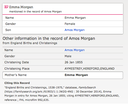 Birth 1855 Amos Morgan Aymestrey Mother is Emma Morgan daughter of Emma Morgan of Wigmore