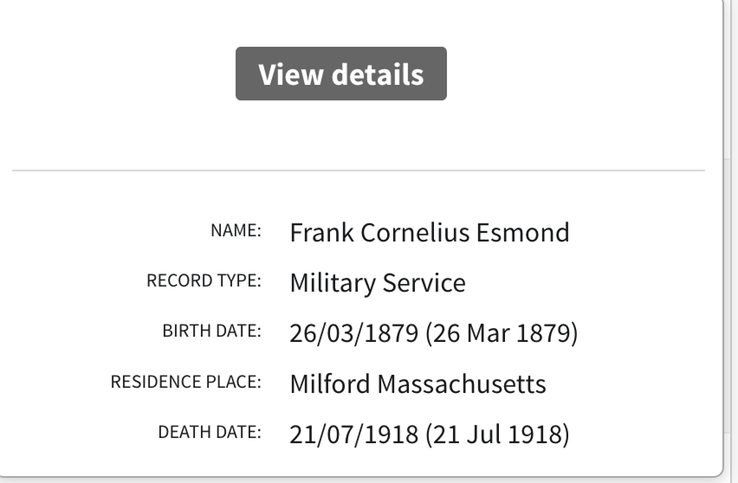 Birth 1879 Frank Esmond husband of Mary Brassiel