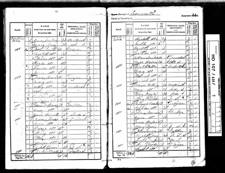 Census 1841 Draper's Lane Leominster page 2