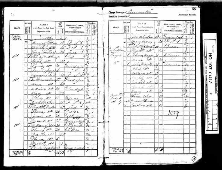 Census 1841 Draper's Lane Leominster page 3