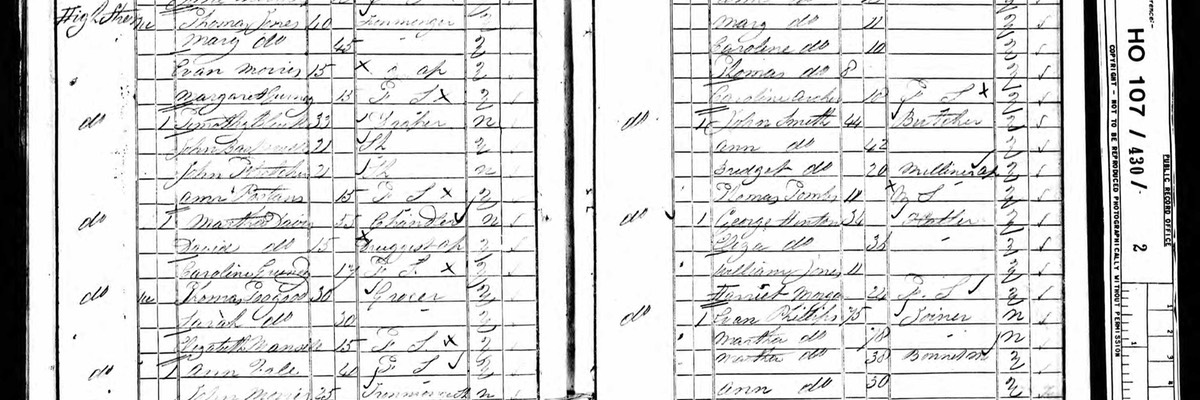 Census 1841 Elizabeth Morgan in Leominster High Street with John Jones Grocer