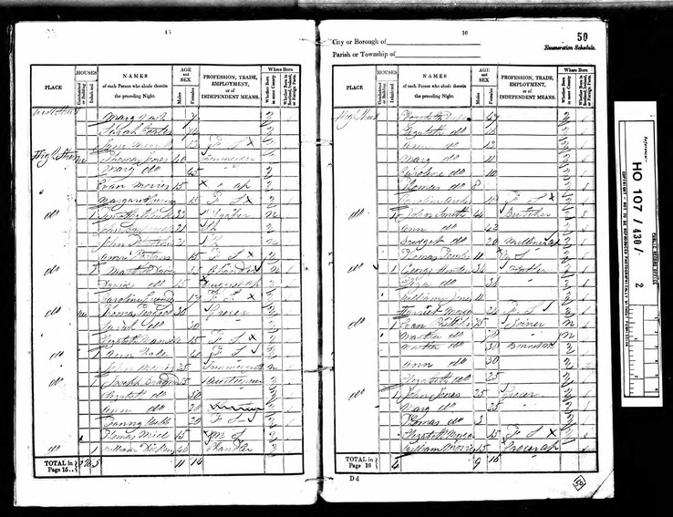 Census 1841 Elizabeth Morgan in Leominster High Street with John Jones Grocer