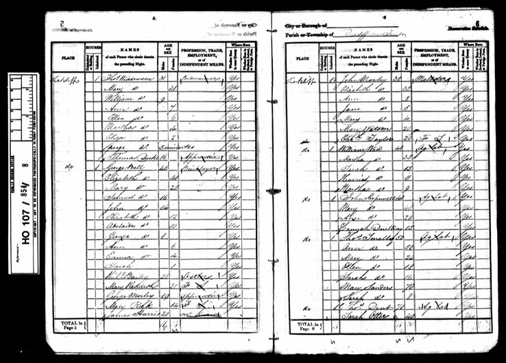 Census 1841 George Bell born 1794 living in Radcliffe on Trent and brother of John Bell