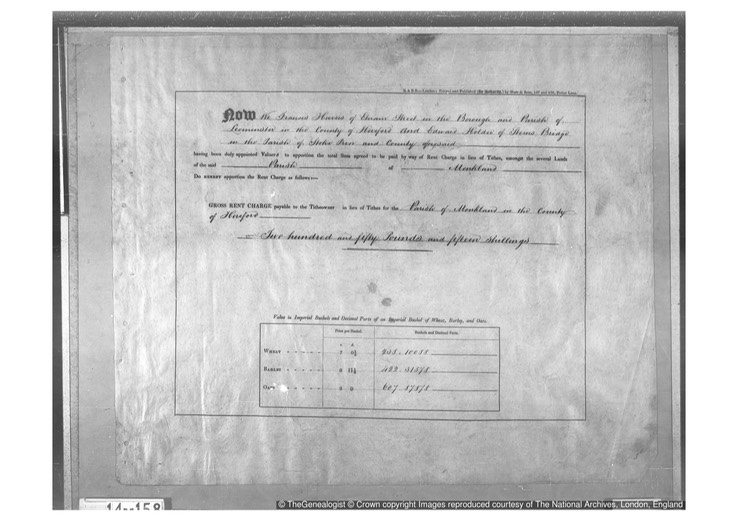 Census 1842 Monkland Tithe Names page 1A