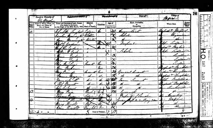 Census 1851 Emma Morgan (Spelt Emme Morgan) born 1832 Deerfold daughter of Mary from Deerfold Wigmore