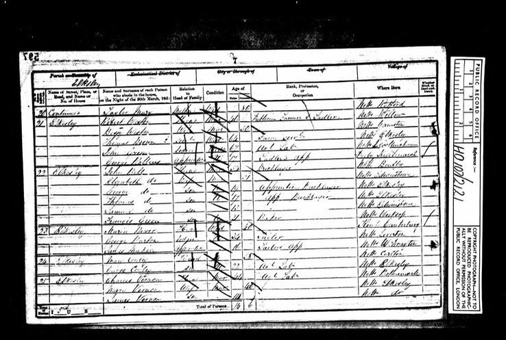 CENSUS 1851 John Bell and Elizabeth Bell and son born George Bell 1832 Apprentice Bricklayer 