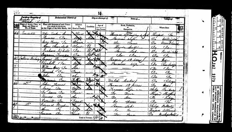 Census 1851 John Tomkins Munn signatory to John Morgan petition from Monkland