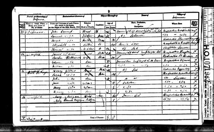 Census 1851 Mary Morgan in Wigmore born 1791 Aymestrey with Mary Bargoyne