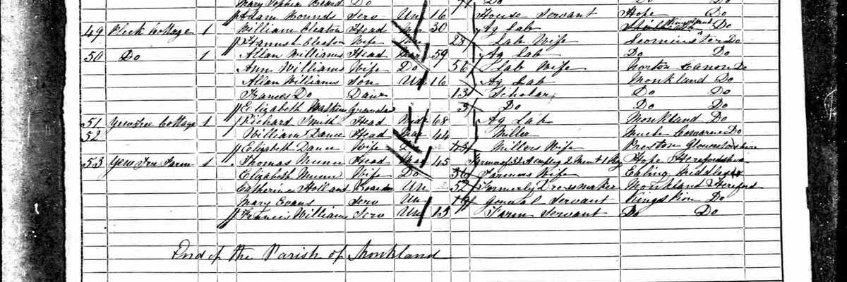 Census 1861 Ann Williams and Allen Williams and Ann is born in Norton Canon 