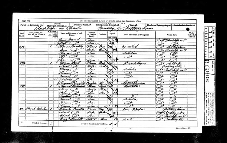 CENSUS 1861 Henry Bell age 7 born Radcliffe