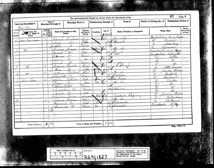 Census 1861 Sophia Watkins exwife of Philip Watkins POSSIBLY??