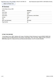 Census 1870 Mortimer Somers Possibility Pensylvania Possibility