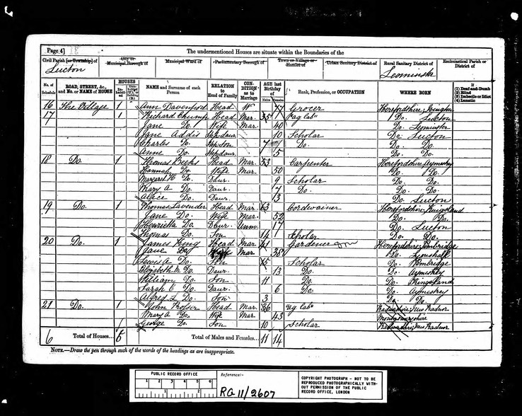 Census 1881 Alice Becks wife of Thomas Morgan born 1877