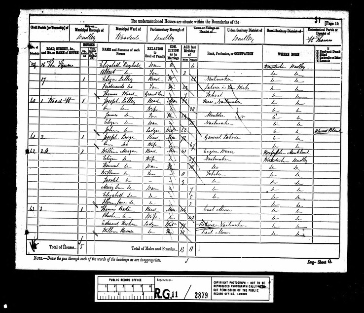 Census 1881 William Morgan and family living near Joseph and Ann large parents of wife Eliza