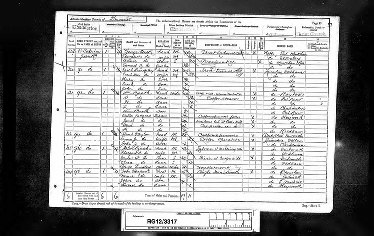 Census 1891 Elizabeth Slack nee Bell