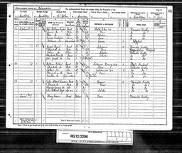 Census 1891 William Nicholls with Taylor family Dudley and Emmas daughter Florrie