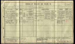 CENSUS 1911 Robert Bell (born 1880 Highgate) married to Elizabeth Bell