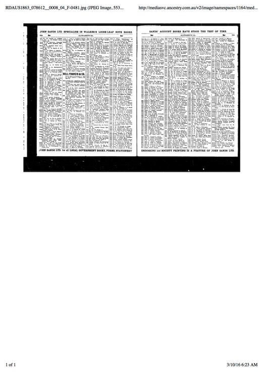 Census 1924 George Bell carrier in Katoomba