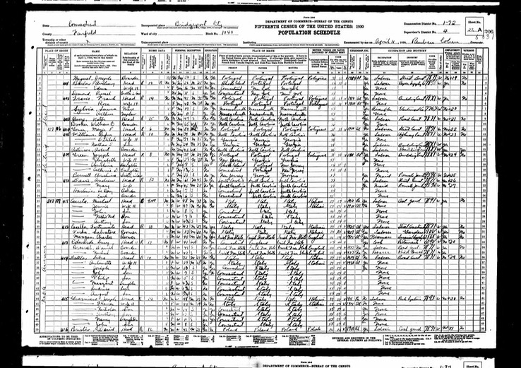 Census 1930 Michael Brassiel and Daniel in Connecticut USA