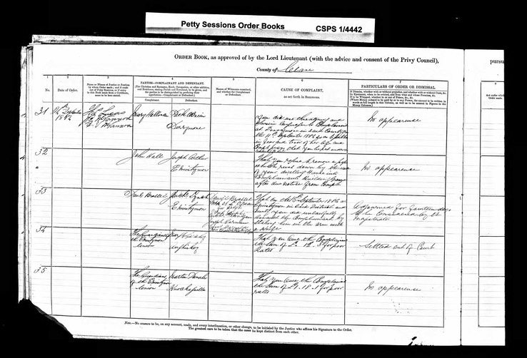 Civil 1884 Kate Glynn (john's wife or daughter of Michael) and Daniel Brassel and Mrs Brassell in court