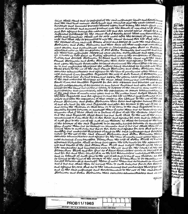 Death 1841 James Robinson Will Page 2