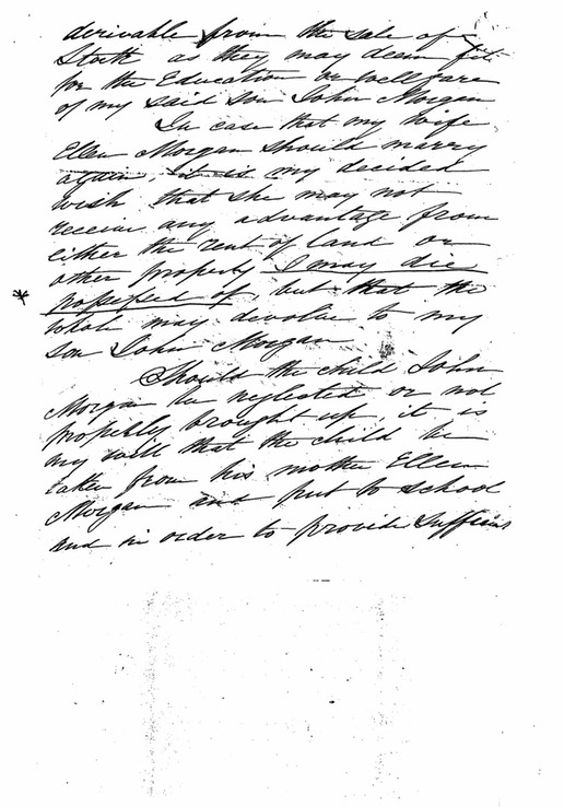 Death 1856 Hand written Will John Morgan page 2