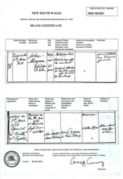 Death 1856 John Morgan our Convict HANDWRITTEN DEATH CERTIFICATE