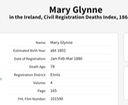 Death 1880 Mary Glynne in Ennis possibly our Mary Glynne