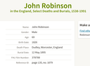 Death 1895 John Robinson 12th May 1895 in Dudley