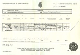 Death 1910 Heny Bell certificate