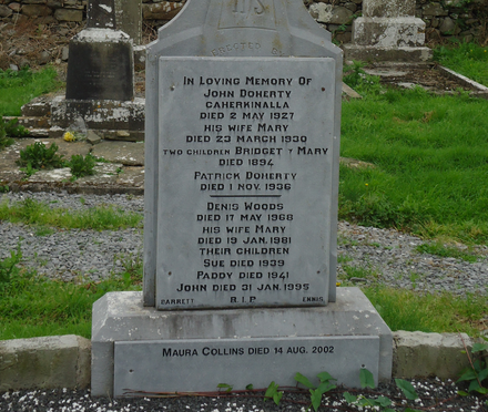 Death 1927 John Doherty husband of Lizzie Glynn born to Ptrick of Fanaleen