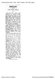 Death 1934 James Skeggs Obituary at Katoomba