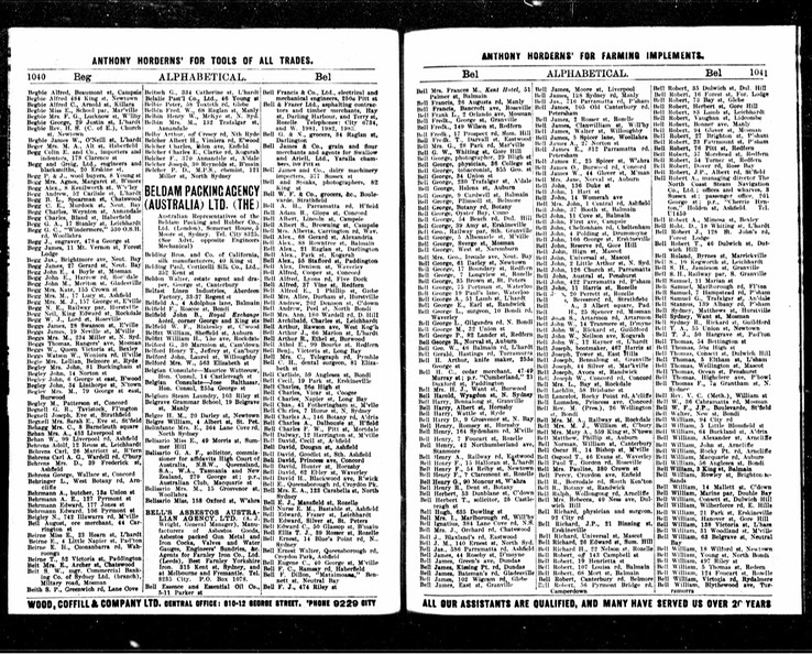 Electoral Roll 1916 George Bell Randwick