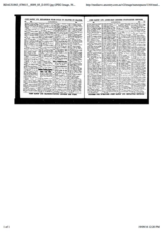 Electoral Roll 1927  George Bell carier Katoomba