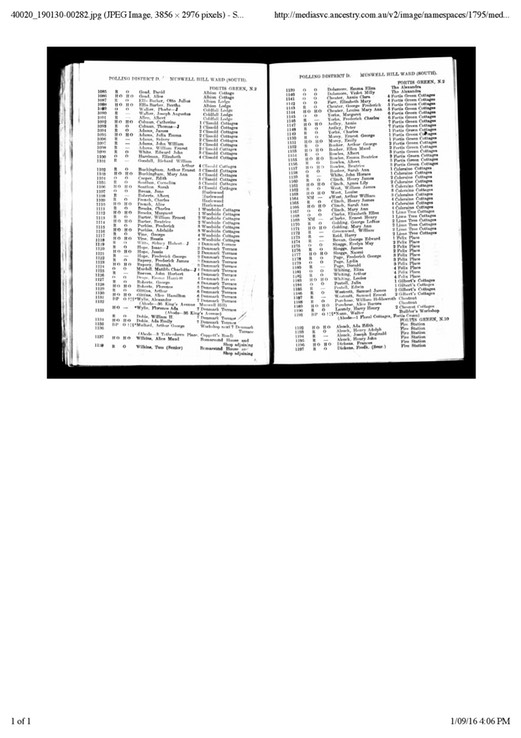 Electoral Roll 1927 James and Naomi Skeggs and Evelyn May