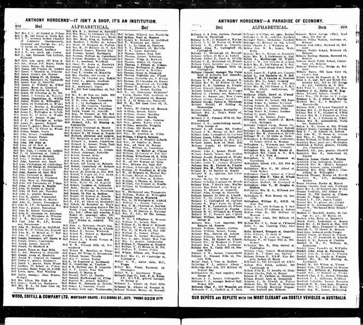 Electoral Roll 1919 Robert Bell at 8 Upper Way Forest Lodge