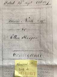 Land 1857 Ellen Morgan purchases 19 Martin St from Francis North page 1