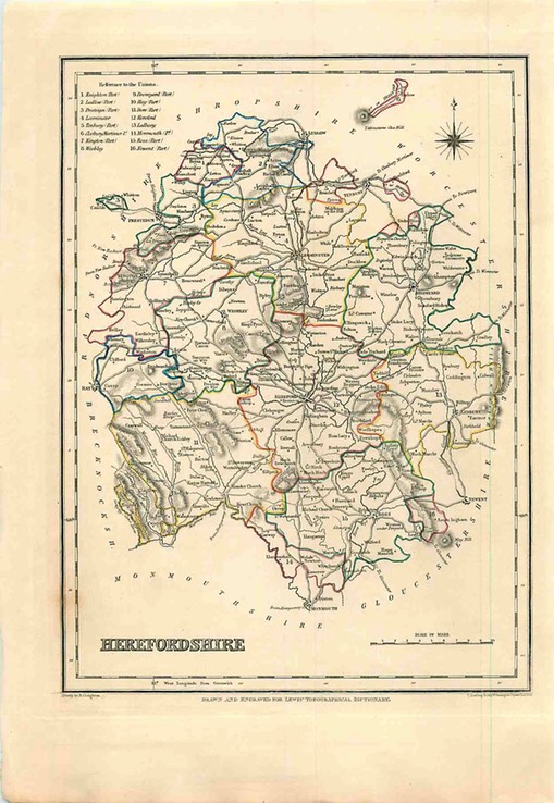 Map 1831 Herefordshire MAP Samuel Lewis