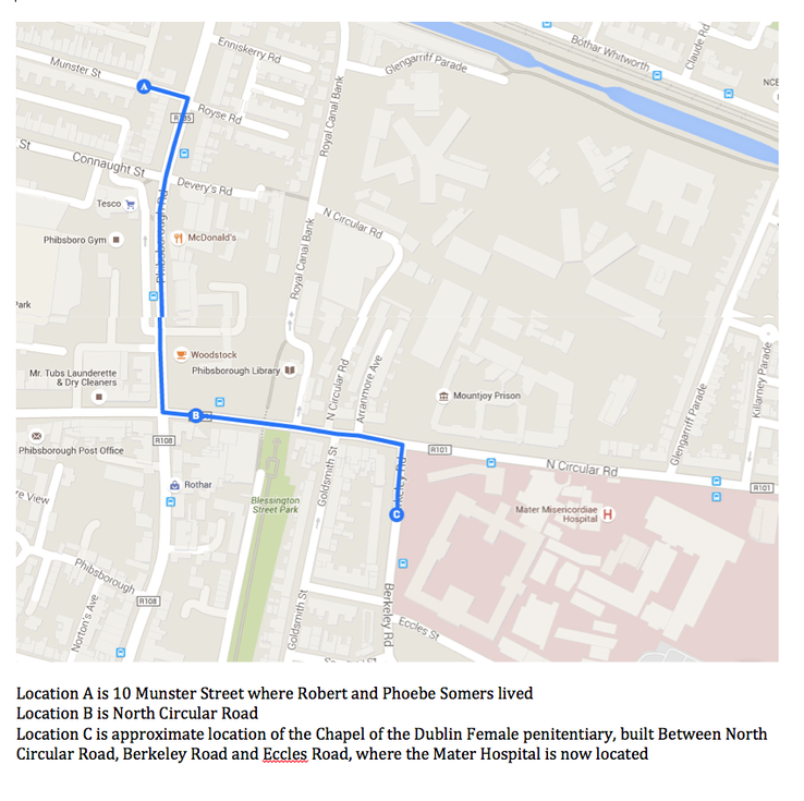 Map Location Dublin Female Penitentiary