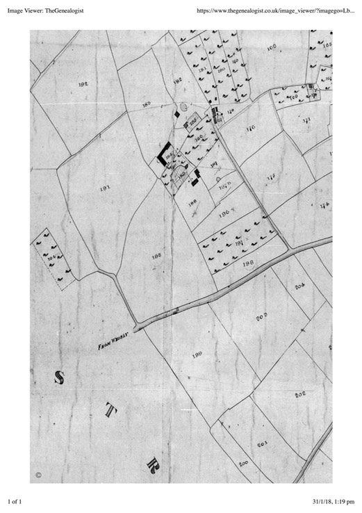 Map of Upper End Monkland in Tithe Map 1842